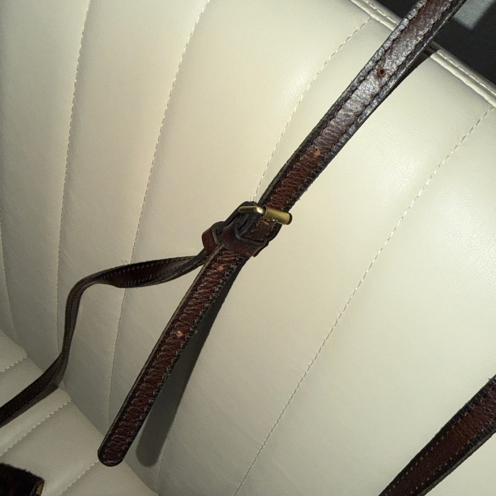 Y2K Patricia Nash Rivella calf hair leopard chocolate Leather slim Crossbody Bag - Picture 14 of 17